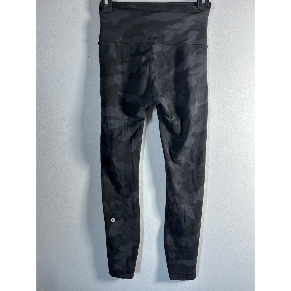 Lululemon Wunder Under High Rise Camo Leggings Women's Size 4 Black Grey - Picture 2 of 8